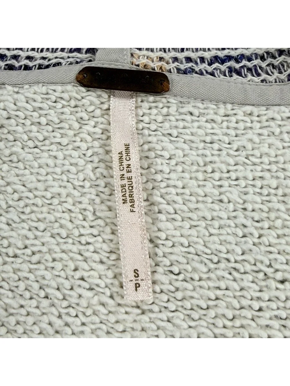 Free People Women’s Small Zip Hoodie Raw Edge Colorblock Boho Oversized